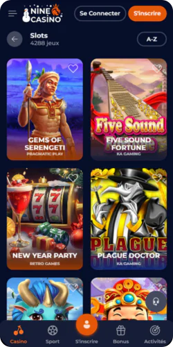 Machines a sous Nine Casino