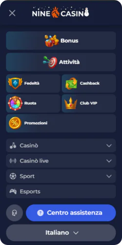 Menu Nine Casino