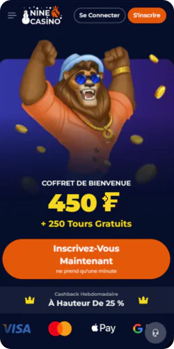 Nine Casino Page d'accueil de