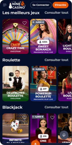Nine Casino en direct