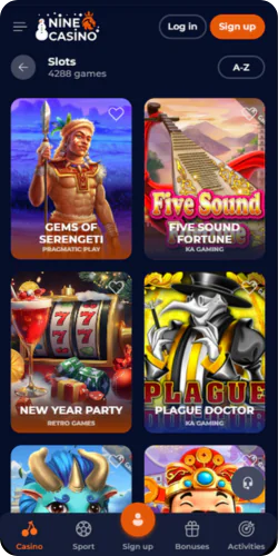 Nine Casino slot machines